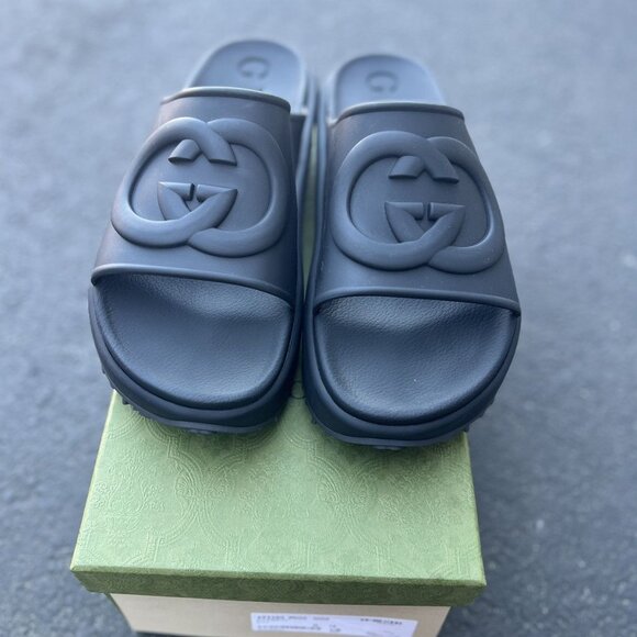 Gucci Women‘s Black interlock G Platform Sandals - Picture 1 of 5